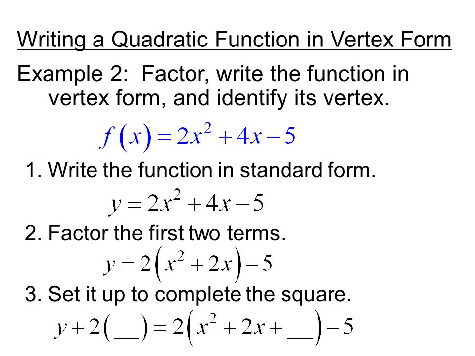 Quadratic Functions(General Form)